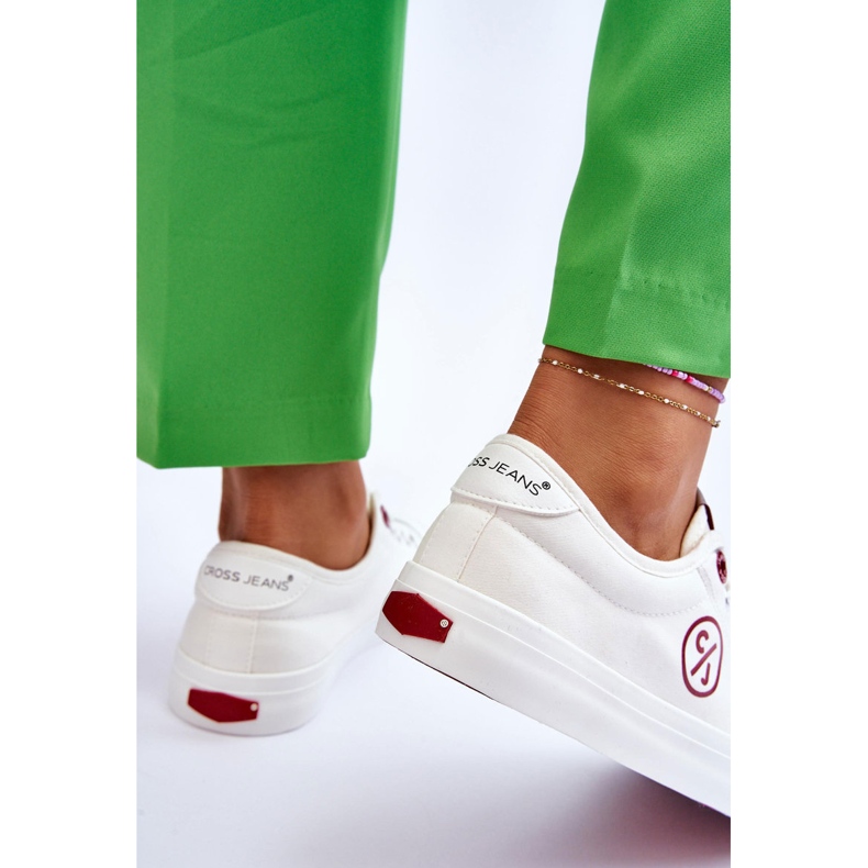 Naisten Cross Jeans Kangaslenkkarit LL2R4043 Valkoinen 5