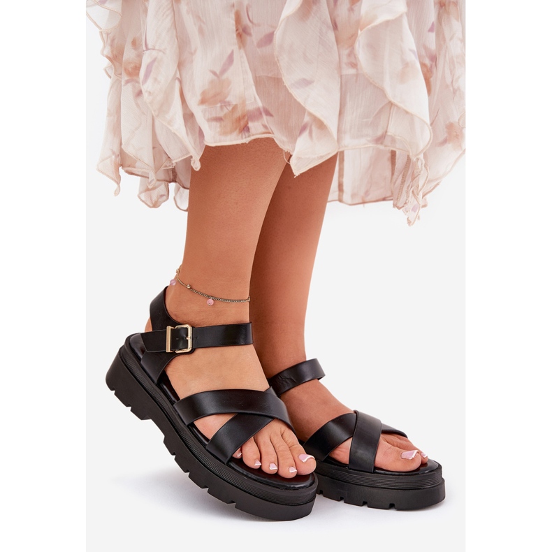 Naisten sandaalit laiturilla ekologisella mustalla mustalla 1
