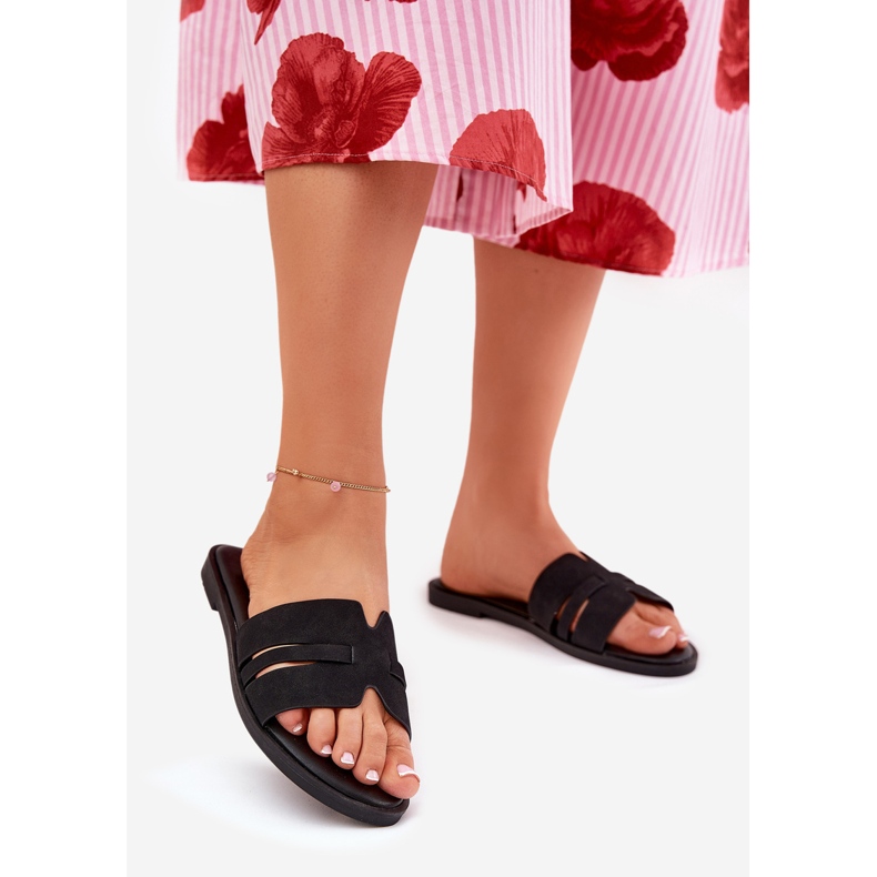 Litteät naisten läpimurtot, joissa on ekologinen leikkaus mustalla mokkanahalla 1