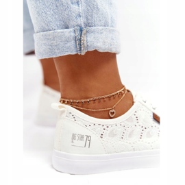 Big Star Naisten iso tähti W274925 pitsi -lenkkarit valkoinen 2