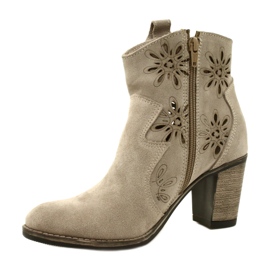 Olivier AVOLLISET Naisten nahkakengät vaaleanharmaa beige 2