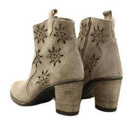 Olivier AVOLLISET Naisten nahkakengät vaaleanharmaa beige 5