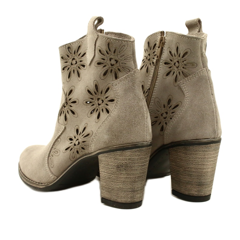 Olivier AVOLLISET Naisten nahkakengät vaaleanharmaa beige 5