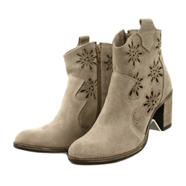 Olivier AVOLLISET Naisten nahkakengät vaaleanharmaa beige 3