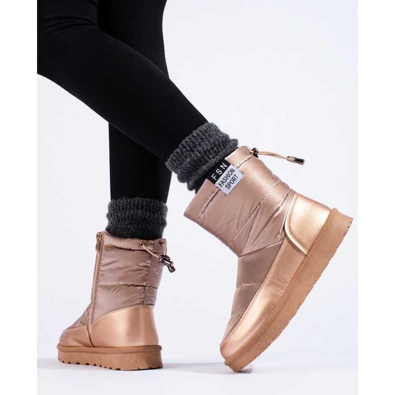 W. Potocki Naisten Potocki-lumisaappaat matalalla päällisellä, kullanväriset kultainen 1