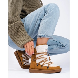 Naisten lämpimät kamelikengät ruskea 2