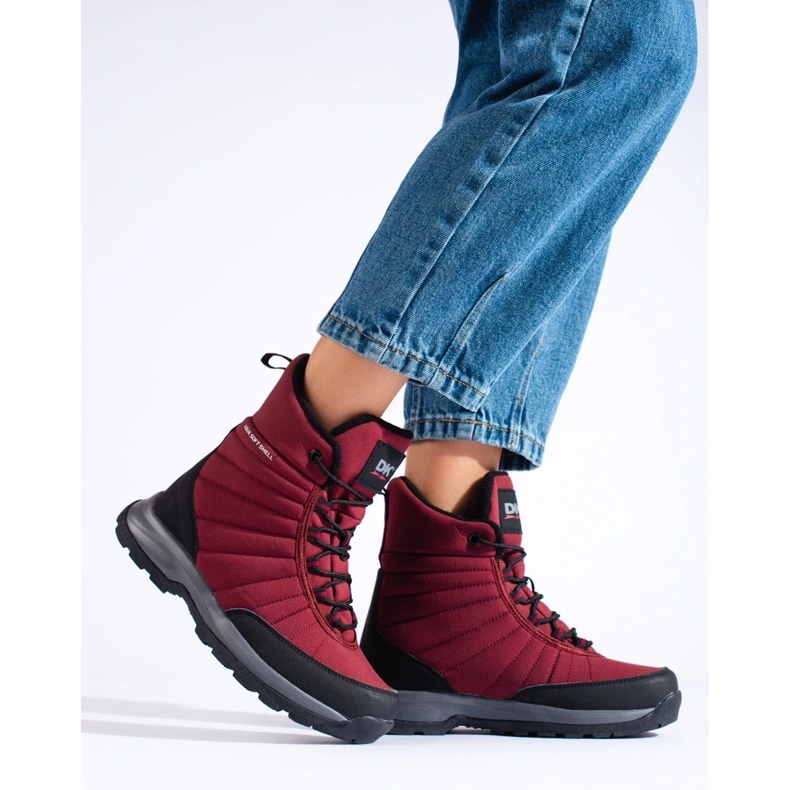 DK vedenpitävät naisten korkeat vaelluskengät musta 2