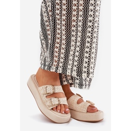 Naisten flip flops lavalla soljella ja beige -punoksella 1