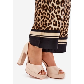 Naisten sandaalit postilla ja alustalla ekologinen nahka beige 1