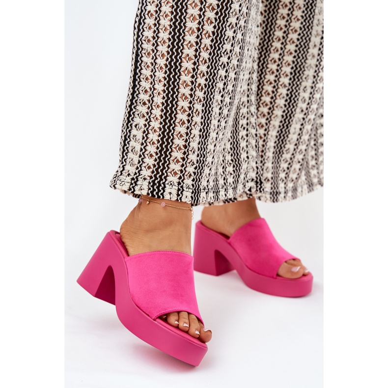Naisten flip flops pylväs- ja alustan fuksiassa vaaleanpunainen 2