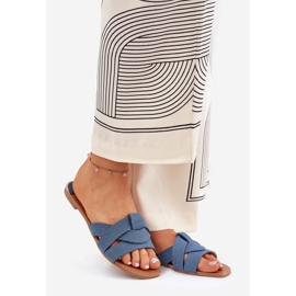 Litteät naisten flopsit kietoutuneilla farkkuilla sininen 1