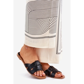 Litteät naisten flip flops mustalla raidalla 1