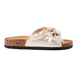 Mukavat varvastossut rusetilla kultainen 2