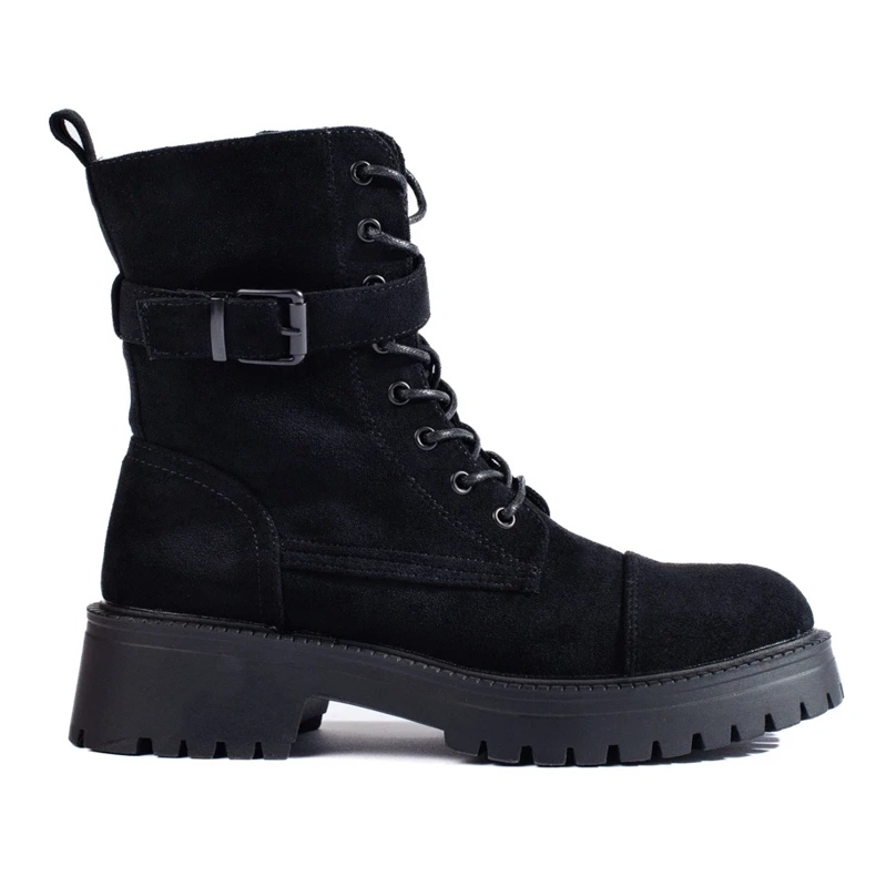 Naisten mokkanahkaiset laukut soljella musta 1