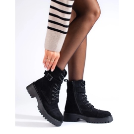 Naisten mokkanahkaiset laukut soljella musta 2