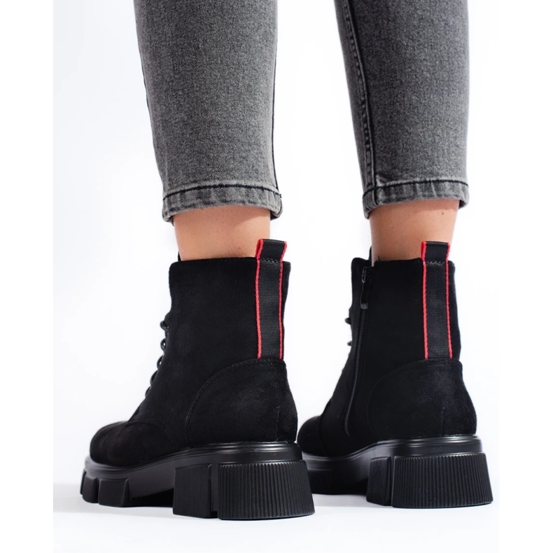 Naisten kevyet mokkanahkaiset nilkkurit musta 1