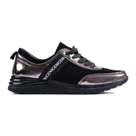 Harmaat urheilukengät luonnonnahasta musta 1