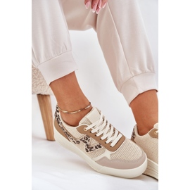 Naisten urheilukengät laiturilla Leopard Khaki beige 7