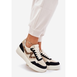 Naisten urheilukengät laiturilla Leopard Print musta 1