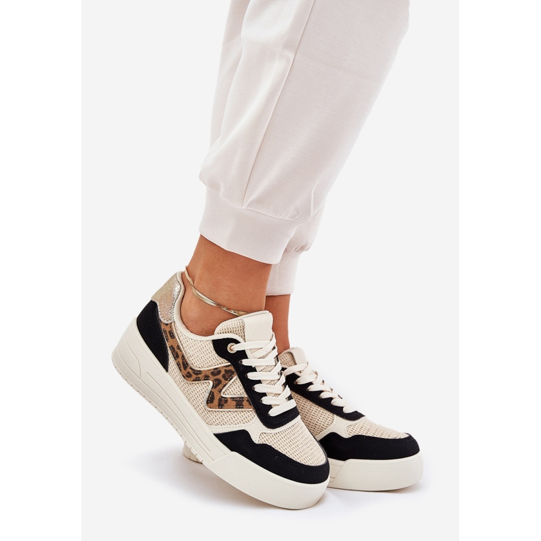 Naisten urheilukengät laiturilla Leopard Print musta 1