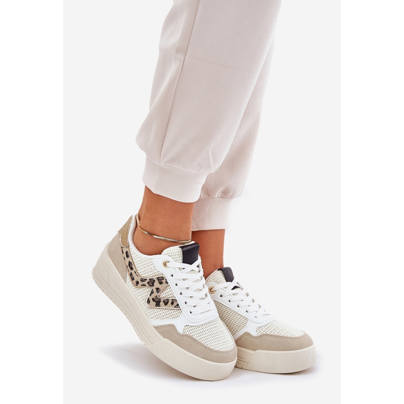 Naisten urheilukengät laiturilla leopard beige 1