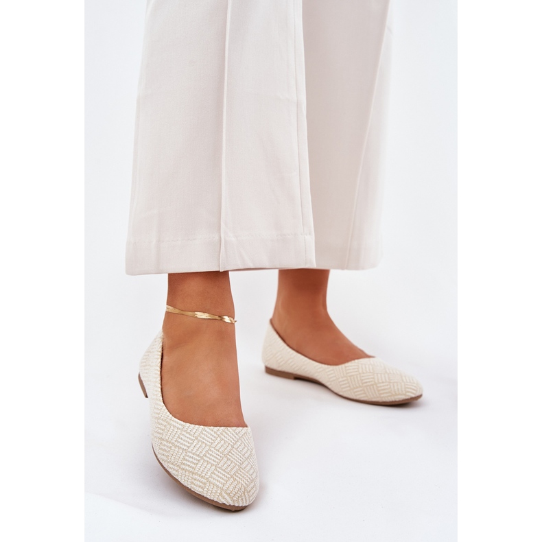 Litteät naisten balleriinit kultaisella kimalteella kultainen 2