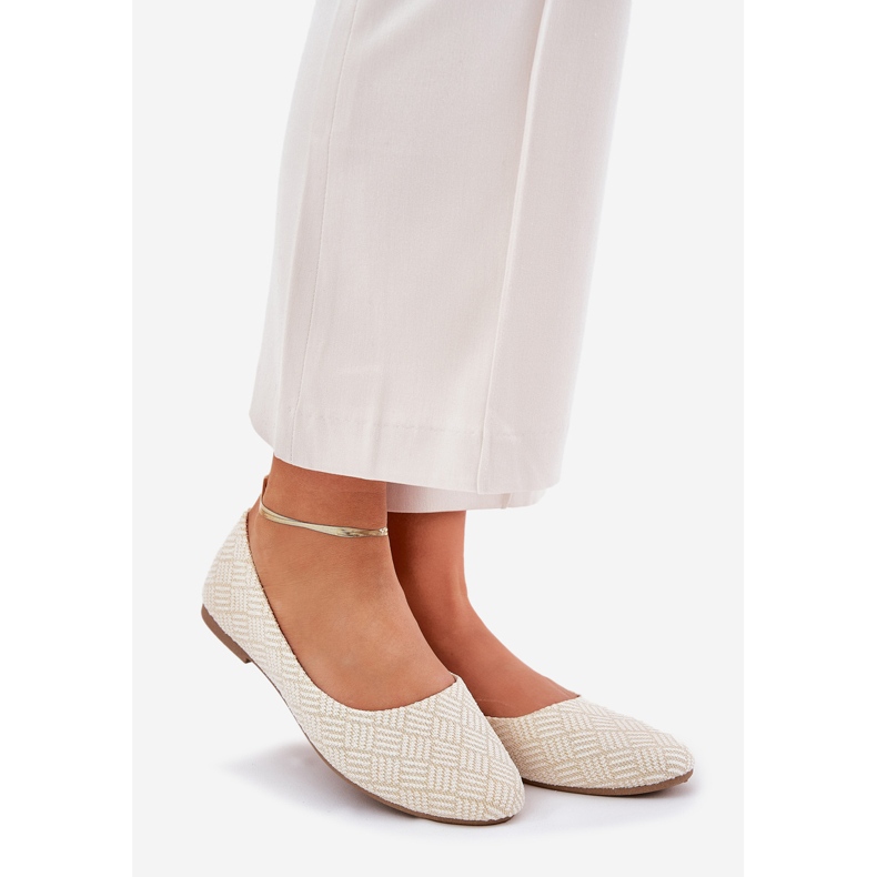 Litteät naisten balleriinit kultaisella kimalteella kultainen 1