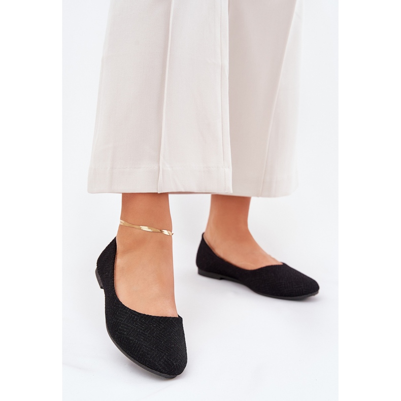 Litteät naisten balleriinit mustalla glitterillä 2