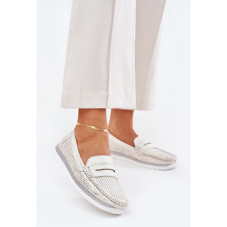 Naisten mokasiinit eko-nahasta, kulta kultainen 1