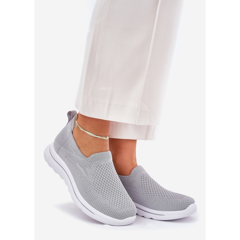 Naisten harmaa liukastuneet lenkkarit 1