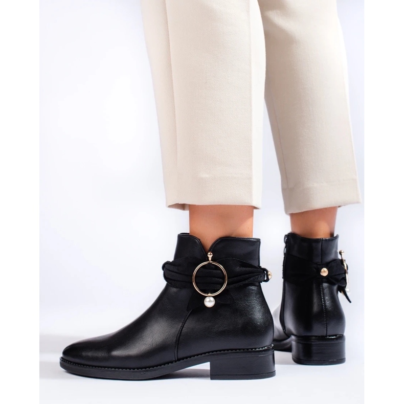 Naisten litteät nilkkurit musta 1