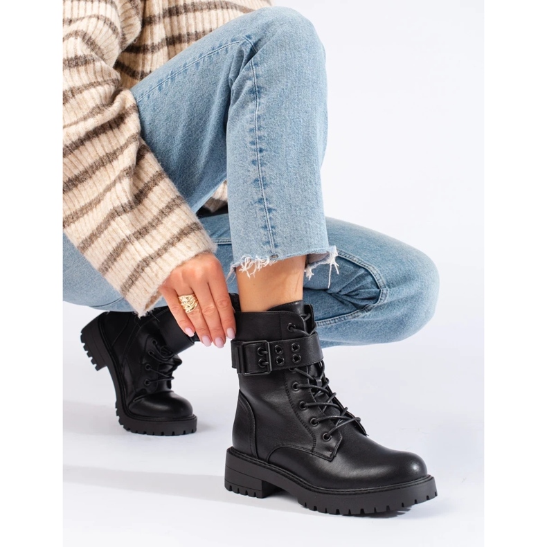 Naisten nauhoituslaukut ekologisesta nahasta musta 2