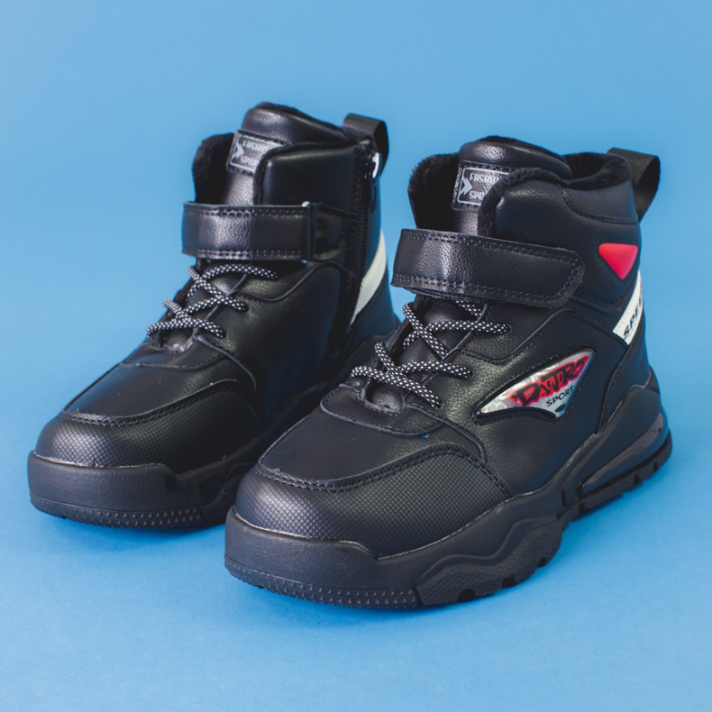 Eristetyt mustat nauhalliset nilkkurit pojille 1