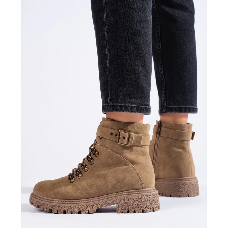 Naisten mokkanahkasaappaat beige 1