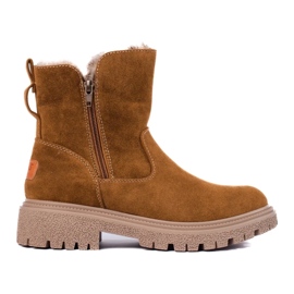 Naisten eristetyt saappaat beige 1