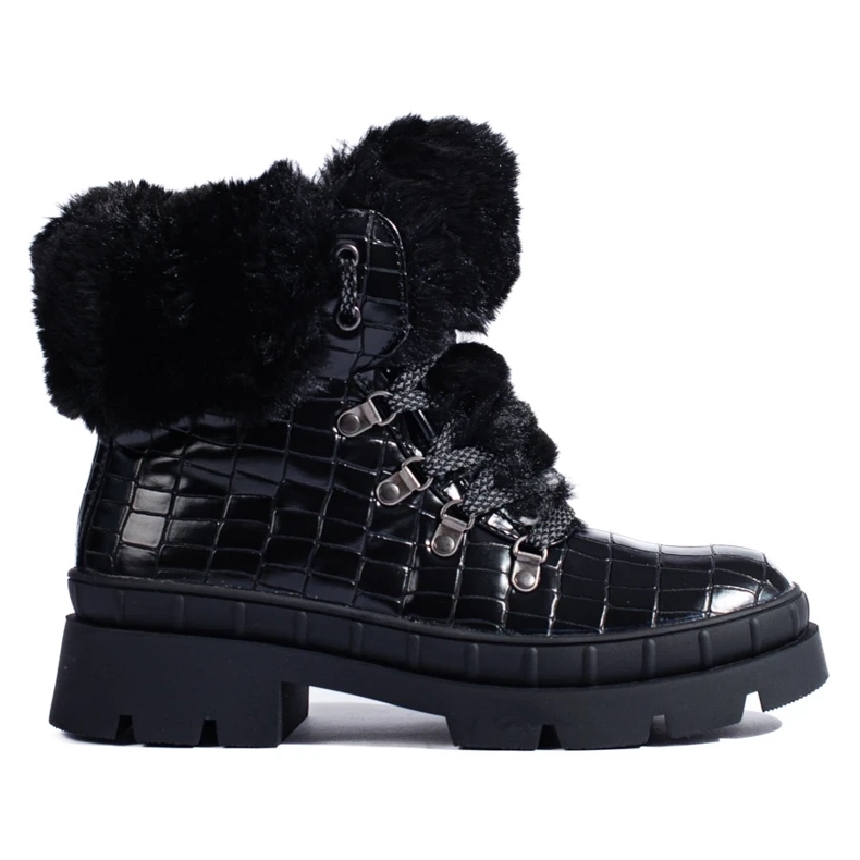 Naisten mustat saappaat turkista 2