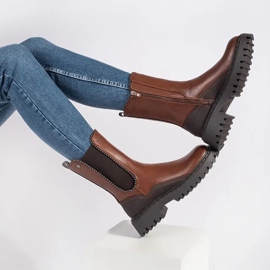 Eco-nahasta valmistetut korkeat Chelsea-saappaat ruskea 2