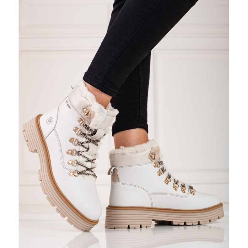 Naisten valkoiset vaelluskengät valkoinen 2