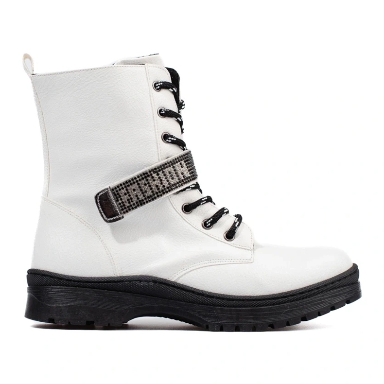 W. Potocki Potocki tyttöjen saappaat kristalleilla valkoinen 1