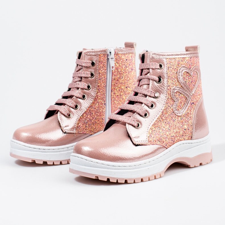 W. Potocki Tyttöjen saappaat glitterillä Potockilla vaaleanpunainen 2