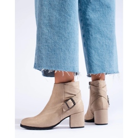 T.Sokolski Mokkanahkaiset nilkkurit Sokolskin pylväässä beige 1