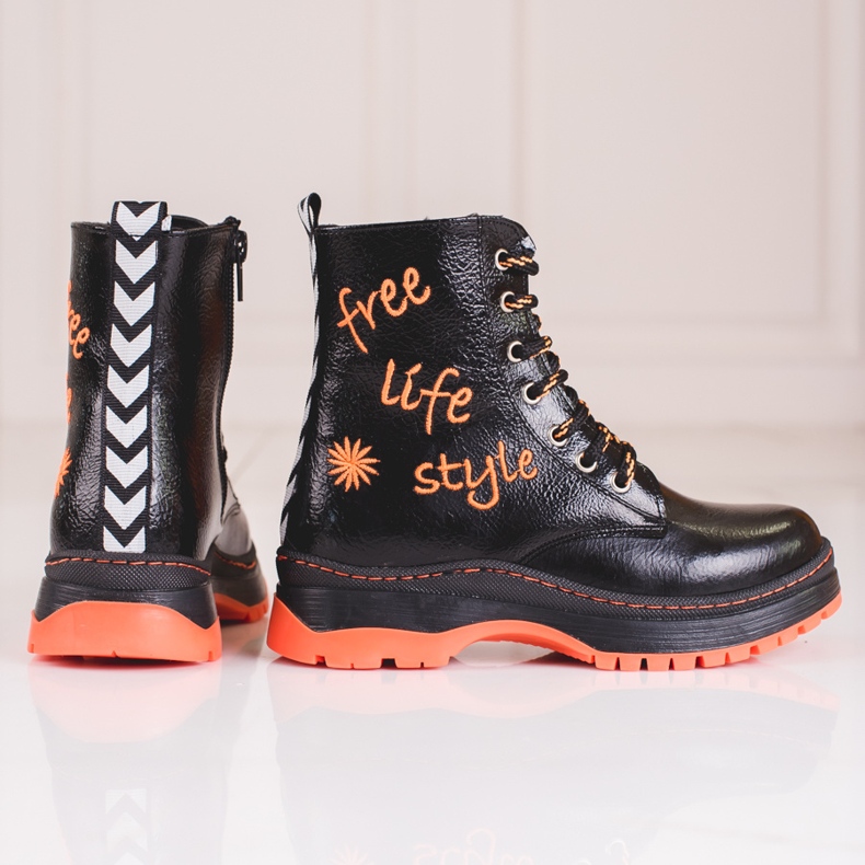 W. Potocki Potockin mustat tyttöjen saappaat 2