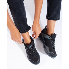 DK Vedenpitävät harmaat naisten vaelluskengät musta 2