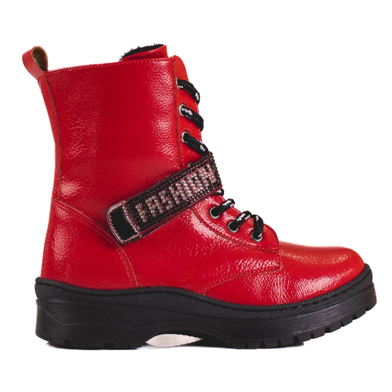 W. Potocki Potocki tyttöjen saappaat kristalleilla punainen 1