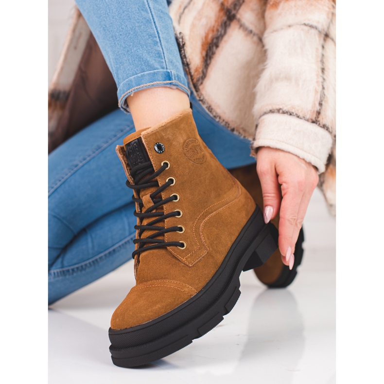 Naisten nahkakengät Big Star KK274524 ruskea 2