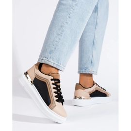 Naisten beige-lenkkarit glitterillä 1