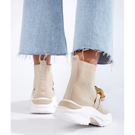 Shelovet naisten lenkkarit beigellä sukassa 1