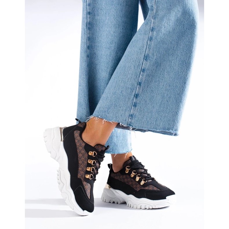 Naisten mustat lenkkarit, joissa kuviointi 2