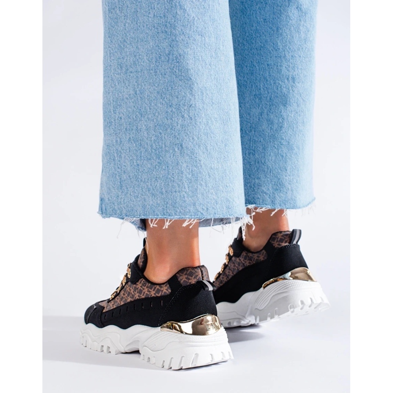 Naisten mustat lenkkarit, joissa kuviointi 1