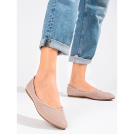 Vinceza naisten tekstiilibaleriinat beige 2